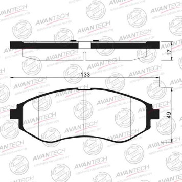 Колодки тормозные дисковые передние AVANTECH AV121