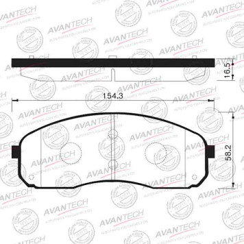Колодки тормозные дисковые передние AVANTECH AV172