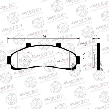 Колодки тормозные дисковые передние AVANTECH AV175