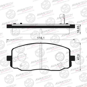 Колодки тормозные дисковые передние AVANTECH AV185