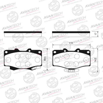 Колодки тормозные дисковые передние AVANTECH AV403