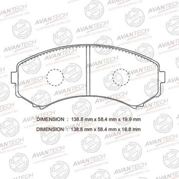 Колодки тормозные дисковые передние AVANTECH AV431