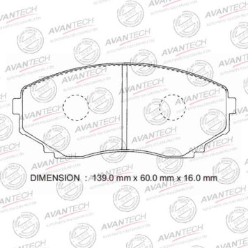 Колодки тормозные дисковые передние AVANTECH AV433