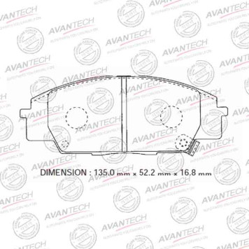 Колодки тормозные дисковые передние AVANTECH AV580