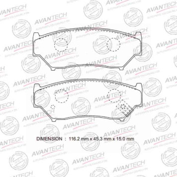 Колодки тормозные дисковые передние AVANTECH AV717