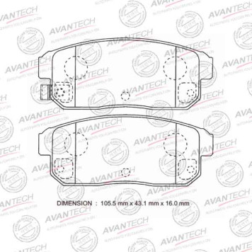 Колодки тормозные дисковые задние AVANTECH AV744