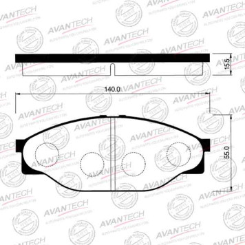 Колодки тормозные дисковые передние AVANTECH AV796