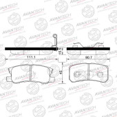 Колодки тормозные дисковые задние AVANTECH AV828