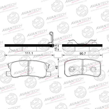 Колодки тормозные дисковые задние AVANTECH AV828