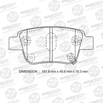 Колодки тормозные дисковые задние AVANTECH AV846