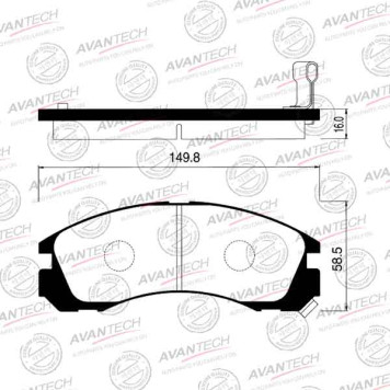 Колодки тормозные дисковые передние AVANTECH AV949