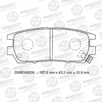 Колодки тормозные дисковые задние AVANTECH AV956