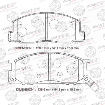 Колодки тормозные дисковые передние AVANTECH AV976