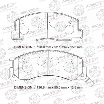 Колодки тормозные дисковые передние AVANTECH AV983