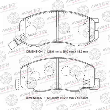Колодки тормозные дисковые передние AVANTECH AV999