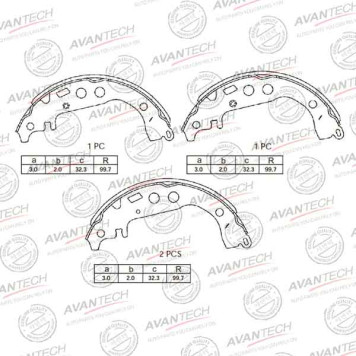 Колодки тормозные барабанные задние AVANTECH AVS0103