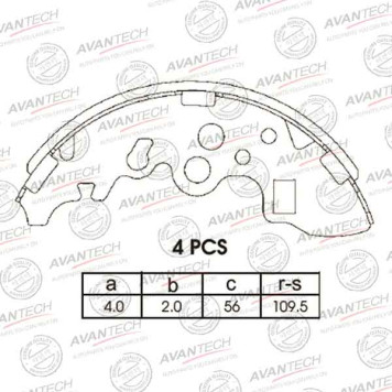 Колодки тормозные барабанные задние AVANTECH AVS0402