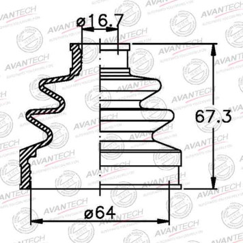 Пыльник привода AVANTECH BD0229