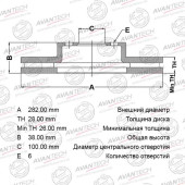 Диск тормозной передний AVANTECH BR0204