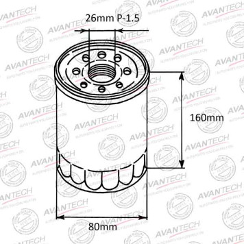 Фильтр масляный AVANTECH OF0802-1