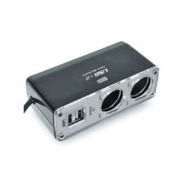 Разветвитель прикуривателя 2 гнезда + 2 USB AVS CS219U с удлинителем
