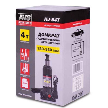 Домкрат гидравлический 4т, высота подъема 180-350мм AVS HJ-B4T-5