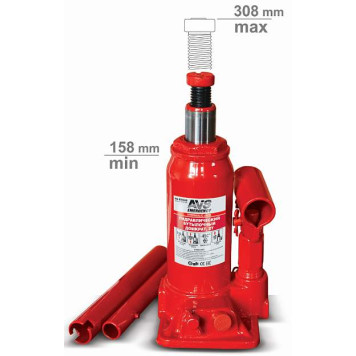 Домкрат гидравлический 2т, высота подъема 158-308мм AVS HJ-B2000
