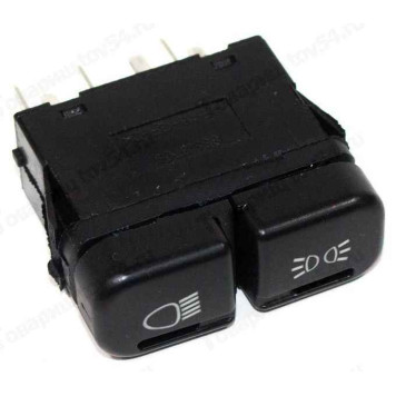 Выключатель света ВАЗ 2115, 2123 Шеви Нива, 2110 нового образца АП (2-х клавишный) <b>АВТОПАРТНЕР 883.3709</b>