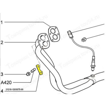 Пластина контровки гаек крепления приемной трубы ВАЗ 2107, 2121 <b>АВТОВАЗ 2121-1203075</b>