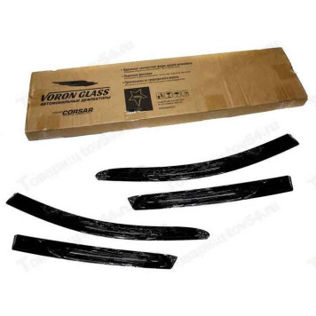 Ветровики LADA X-Ray 4шт VORON GLASS CORSAR накладные на скотч особо прочный <b>AZARD DEF00891</b>