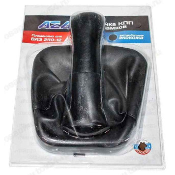 Ручка рычага КПП ВАЗ 2113-2115 с чехлом и рамкой (искуств.кожа) серый <b>AZARD КПП00031</b>