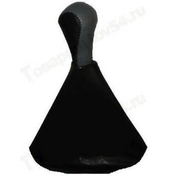 Ручка рычага КПП ВАЗ 2113-2115 с чехлом и рамкой (натуральная кожа) серый <b>AZARD КПП00073</b>