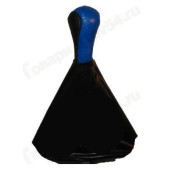 Ручка рычага КПП ВАЗ 2113-2115 с чехлом и рамкой (натуральная кожа) синий <b>AZARD КПП00074</b>