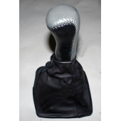 Ручка рычага КПП ВАЗ 2170 Приора с чехлом и рамкой (искуств.кожа) серый <b>AZARD КПП00125</b>