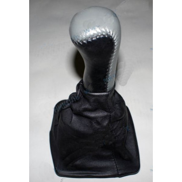 Ручка рычага КПП ВАЗ 2170 Приора с чехлом и рамкой (искуств.кожа) серый <b>AZARD КПП00125</b>