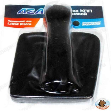 Ручка рычага КПП ВАЗ 2170 Приора с чехлом и рамкой (искуств.кожа) черный <b>AZARD КПП00127</b>