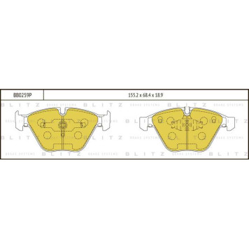 Колодки тормозные дисковые <b>BLITZ BB0259P</b>