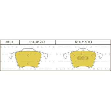 Колодки тормозные дисковые <b>BLITZ BB0310</b>