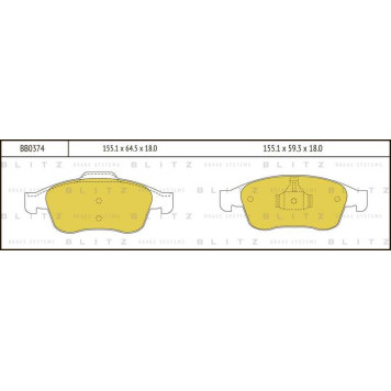 Колодки тормозные дисковые <b>BLITZ BB0374</b>