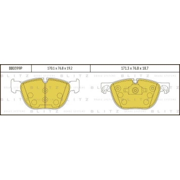 Колодки тормозные дисковые <b>BLITZ BB0399P</b>