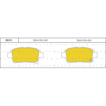 Колодки тормозные дисковые пер TOYOTA Corolla 00-> <b>BLITZ BB0495</b>