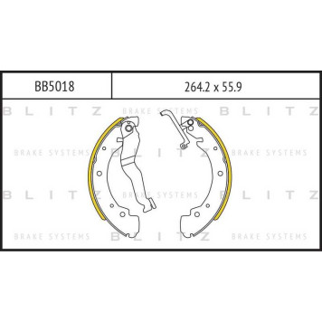 Колодки тормозные барабанные зад VW Transporter 90-> <b>BLITZ BB5018</b>