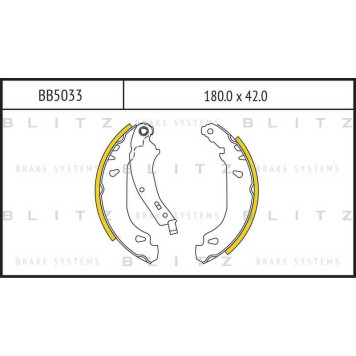 Колодки тормозные барабанные зад RENAULT LoganSandero 04-> <b>BLITZ BB5033</b>