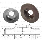 Диск тормозной <b>BLITZ BS0102</b>