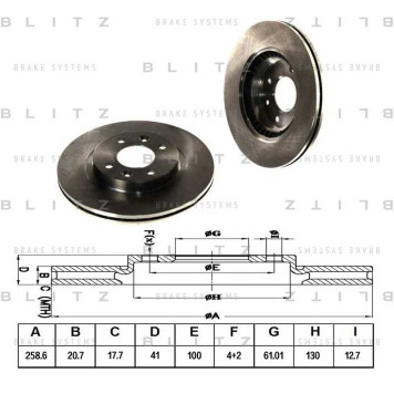 Диск тормозной <b>BLITZ BS0105</b>