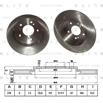 Диск тормозной <b>BLITZ BS0111</b>