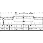 Диск тормозной <b>BLITZ BS0123</b>