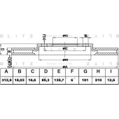 Диск тормозной <b>BLITZ BS0124</b>