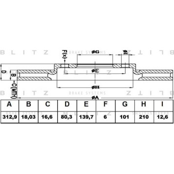 Диск тормозной <b>BLITZ BS0124</b>