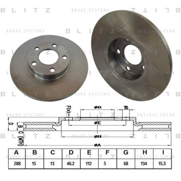 Диск тормозной <b>BLITZ BS0128</b>